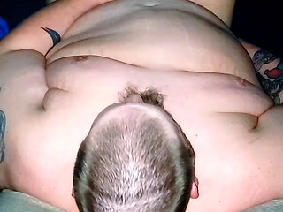 Superchub playing with his small uncut cock, with cumshot
