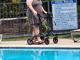Summer Has Arrived! Time for the First Visit to the Pool Sexy Big Nurse Vicki Style!