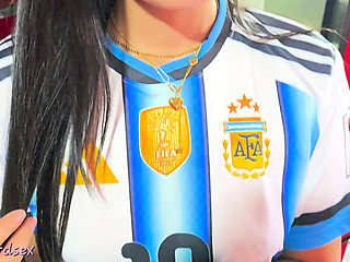 Stepdaughter Soccer Fan Very Hot Celebrates Her Team's Victory With Her Stepfather In Hotel