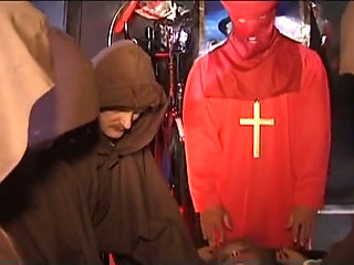Blonde German Cougar Gets Dominated and Railed in BDSM Gangbang