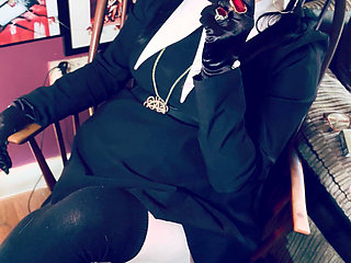 Wednesday Addams, Tina Snua,  Chain Smokes 2 Cigarettes In Satin Gloves - Smoking Smoker Drifts Snap Inhales OMI OME Tip To Tail