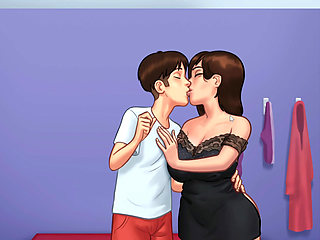My stepmom kisses me in the fitting room and gets hot - summertime saga