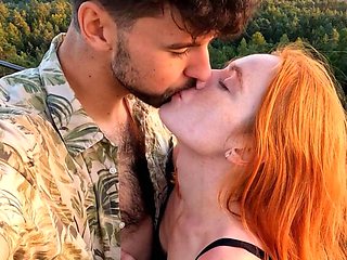 Hot Redhead Fucks Outdoors with Passion - Romantic Public Sex in Nature