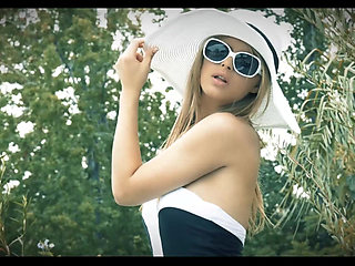 Deep orgasm so close to the pool