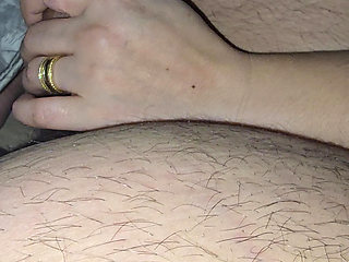 Sexy and hot step mom gives step son a perfect handjob after honeymoon