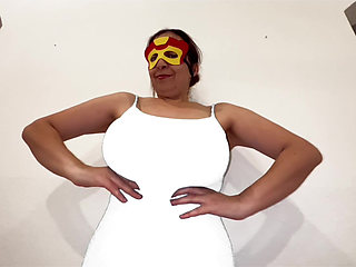 Huge Tits Tied Cosplay Super Heroine