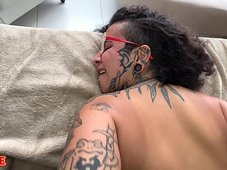 A Man with a Big Dick Shoving It All the Way Into the Hairy Ass of a Very Naughty Brunette