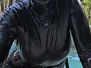 Worship Your Rubber Goddess by the Pool