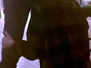 Skinny brunette MILF sucks and fucks a big cock