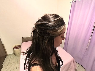 I jerked off, gave a blowjob, and filled my stepmom with cum while she was on doggystile.