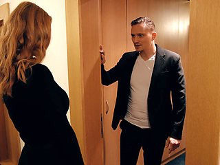 Redheaded Lenina gives a wild ride on that huge cock