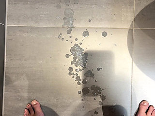 Jerking my hard cock until i cum so much on the floor