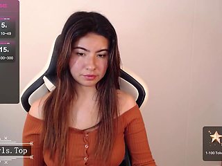 Natural big boobs super cute slim web brunette teen