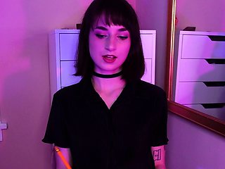 Very hot busty brunette solo masturbation on webcam