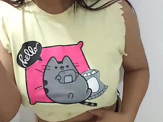 18 year old brunette big saggy tits from New York United States fucking her stepbrother's big dick part 17