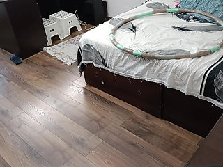 Sexy wife workout at home naked.