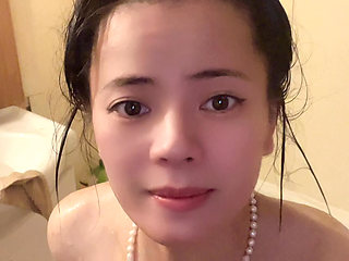 petite hana nake in bathtub her shower time wet all body