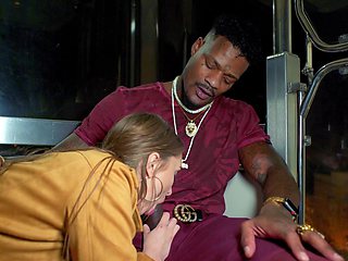 A cute girl kissed her boyfriend and got fucked in a passionate interracial scene.