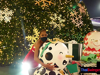 Santas helper uniform looks great on HOT big ass Thai girlfriend