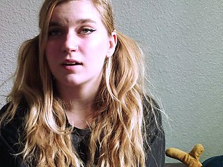 Solo masturbation of a beautiful amateur blonde