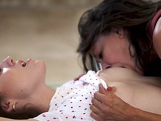 Lesbian babysitter loving with Feya Parker