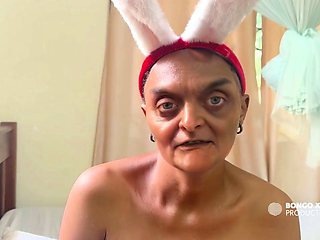 Grandstepmother Wore Her Christmas Bunny Like Outfit so I Can Fuck Her in Her Ass -ai-generated