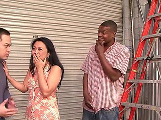 Slutty Asian MILF fucks her hubby and his BBC friend