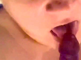 Squeezing My Big Boobs Sucking My Dildo