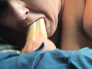 Walking Down the Road She's Masked so You Won't See Her Face Start Shagging That Juicy Cock and His Cum She's Gonna Tadte