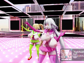 mmd r18 FGO MMD Two Jeannes portray a paranoid girl with a cell phone 3d hentai ahegao milf