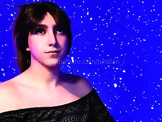 Shemale tranny enjoying solo masturbation