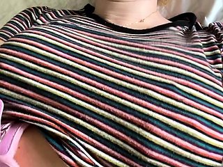 Amateur grabbing big boobs tease