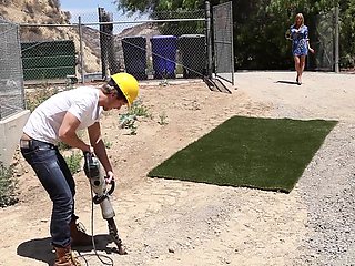 Kitchen Penetration - His Tool Works Her Trimmed Cunny