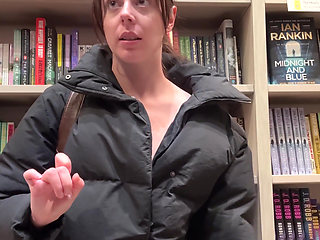 Shopping for Books with My Vibrator in! Hopefully I Don't Cum Too Loud!