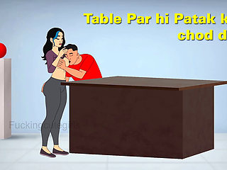 He threw the girl on the table and left her.