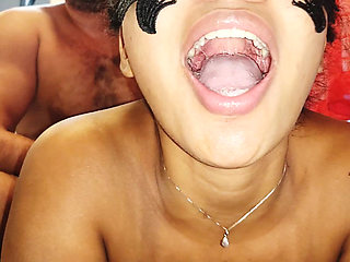 Giving my man a real deep throat blowjob lesson