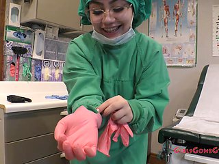 Nurse Lenna Lux Trying On Gloves - Part 1 of 1