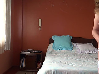 My wife masturbating watching porn on TV, she needs to fuck, she wants cock