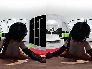 Two 3d cartoon cuties are ready for their bath