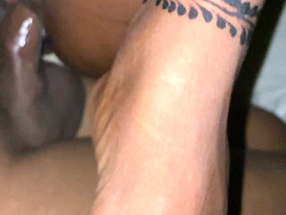 Homemade BBC Creampie Twice in Tight Juicy African Ebony Petite Pussy POV Wet & Messy Close up