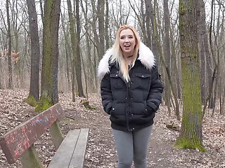 The old man fucks his young blondie in missionary position