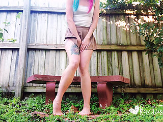 Peeing in My College Girl Skirt and Thong