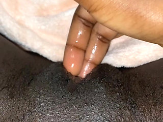 Sexy black babe solo masturbation