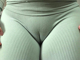 Indian stepsister does yoga and shows off her camel toe in leggings, then masturbates while