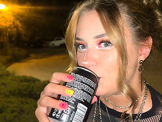 Alt Girl Ready Is Ready to Fuck for a Can of Energy Drink.