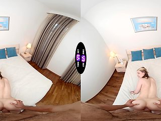 Teen Molly's tiny titties bounce in VR as she deepthroats and takes it from behind