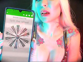 Smoking Hot Breath Play: Interactive Luck-based JOI Session with Funny Cigarette and Spinning Wheel