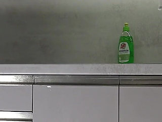 Big Tits Big Ass Hot and Cute Beautiful New Wife Takes Her G-string off to Flash Her Tight Shaved Pussy in the Kitchen