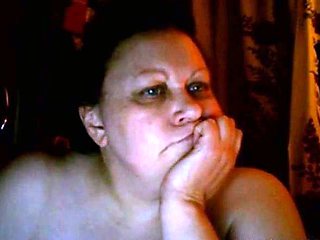 Big-tit Russian BBW Mom Plays on Skype