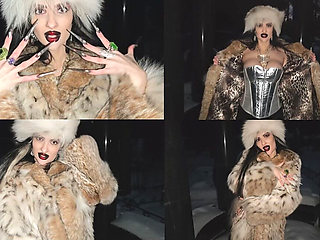 A Gothic Witch Seduces You During a Winter Snowstorm with Her Black Magic Rituals, Long Nails and Fur.